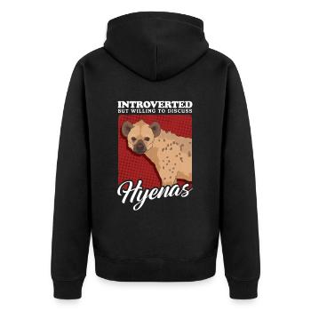 Hyena Hyena Spotted Hyena Gift - Unisex Premium Organic Zip Hoodie - black - Back - Nico (187cm)