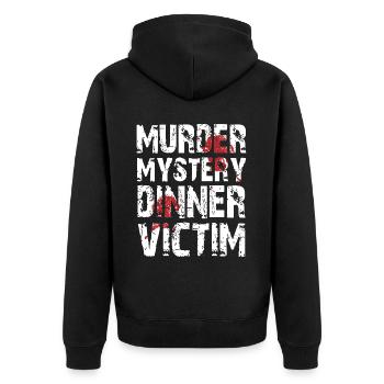 Murder Mystery Dinner Spielt Das Opfer - Unisex Premium Bio Zip Hoodie - Schwarz - Hinten - Nico (187cm)