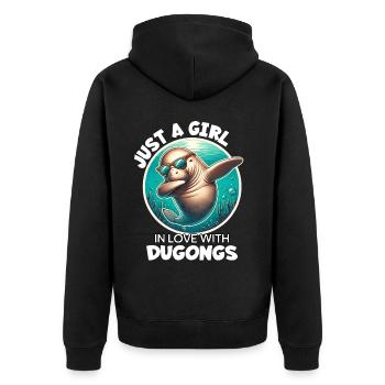 Fille Aime Manatee - Veste à capuche bio Premium Unisexe - noir - Dos - Nico (187cm)