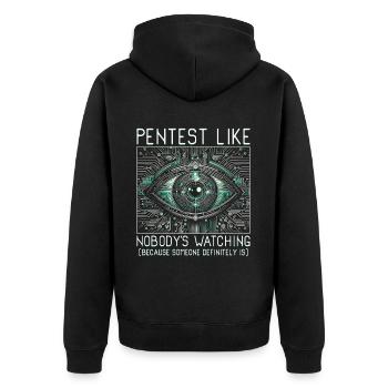 Pénétrationstesteur Pentest comme si personne ne regardait - Veste à capuche bio Premium Unisexe - noir - Dos - Nico (187cm)