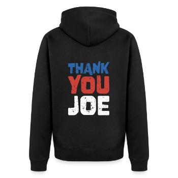 Merci Joe - Électeurs démocrates patriotes - Veste à capuche bio Premium Unisexe - noir - Dos - Nico (187cm)