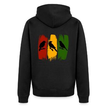 Rastafari Music Vibes Only Rasta Jamaica Reggae - Unisex Premium Organic Zip Hoodie - black - Back - Nico (187cm)