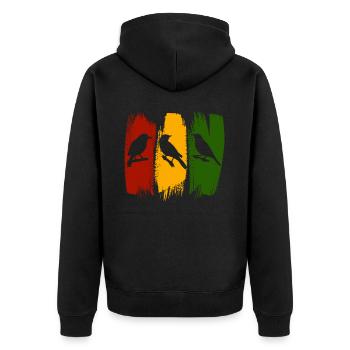 Rastafari Music Vibes Only Rasta Jamaica Reggae - Unisex Premium Organic Zip Hoodie - black - Back - Nico (187cm)