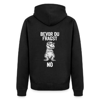 Humoristique - Avant que vous ne demandiez, non - Cool et effronté - Veste à capuche bio Premium Unisexe - noir - Dos - Nico (187cm)