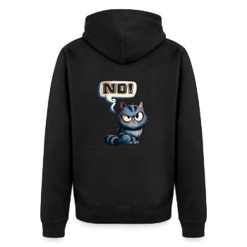 Chat - Non ! Drôle de chaton - Veste à capuche bio Premium Unisexe - noir - Dos - Nico (187cm)