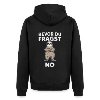 Humoristique - Avant que vous ne demandiez, non - Cool et effronté - Veste à capuche bio Premium Unisexe - noir - Dos - Nico (187cm)