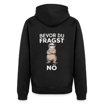 Humoristique - Avant que vous ne demandiez, non - Cool et effronté - Veste à capuche bio Premium Unisexe - noir - Dos - Nico (187cm)