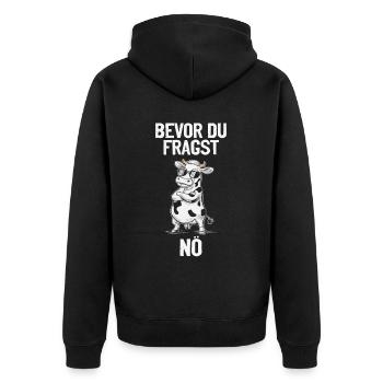 Humoristique - Avant que vous ne demandiez, non - Cool et effronté - Veste à capuche bio Premium Unisexe - noir - Dos - Nico (187cm)
