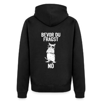 Humoristique - Avant que vous ne demandiez, non - Cool et effronté - Veste à capuche bio Premium Unisexe - noir - Dos - Nico (187cm)