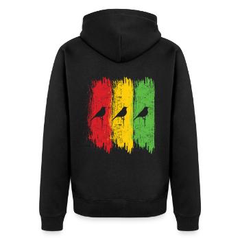 Rastafari Music Vibes Only Rasta Jamaica Reggae - Unisex Premium Organic Zip Hoodie - black - Back - Nico (187cm)