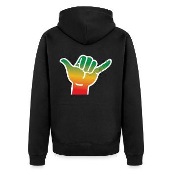 Rastafari Music Vibes Only Rasta Jamaica Reggae - Unisex Premium Organic Zip Hoodie - black - Back - Nico (187cm)