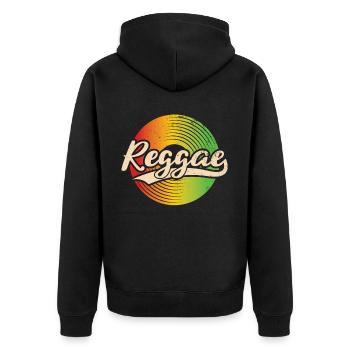 Rastafari Music Vibes Only Rasta Jamaica Reggae - Unisex Premium Organic Zip Hoodie - black - Back - Nico (187cm)