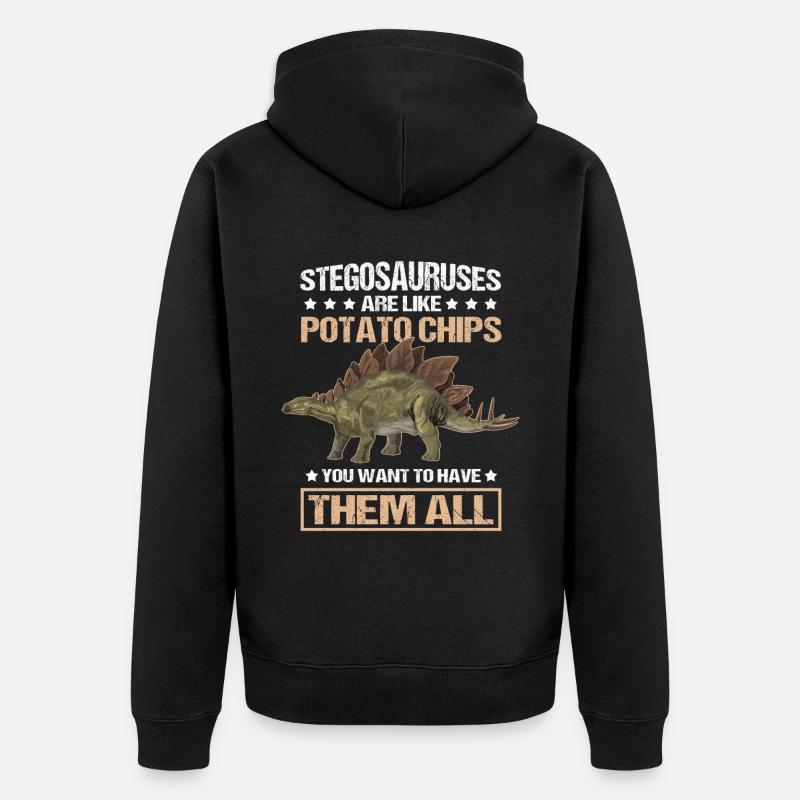 Cadeau de dinosaure Stegosaurus Dinos - Veste à capuche bio Premium Unisexe - noir