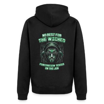 Pénétrationstesteur Testeur d’intrusion - Veste à capuche bio Premium Unisexe - noir - Dos - Nico (187cm)