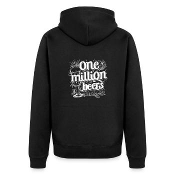 Eine Million Biere bitte - Bier Meme für Männer - Unisex Premium Bio Zip Hoodie - Schwarz - Hinten - Nico (187cm)