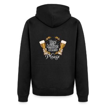 Un million de bières s’il vous plaît - Alcool buveur de bière - Veste à capuche bio Premium Unisexe - noir - Dos - Nico (187cm)
