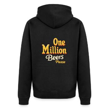 Eine Million Biere bitte - Lustiges Herren Design - Unisex Premium Bio Zip Hoodie - Schwarz - Hinten - Nico (187cm)