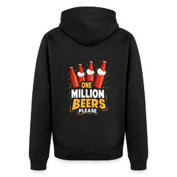 Un million de bières s’il vous plaît - Dicton drôle d’hommes - Veste à capuche bio Premium Unisexe - noir - Dos - Nico (187cm)