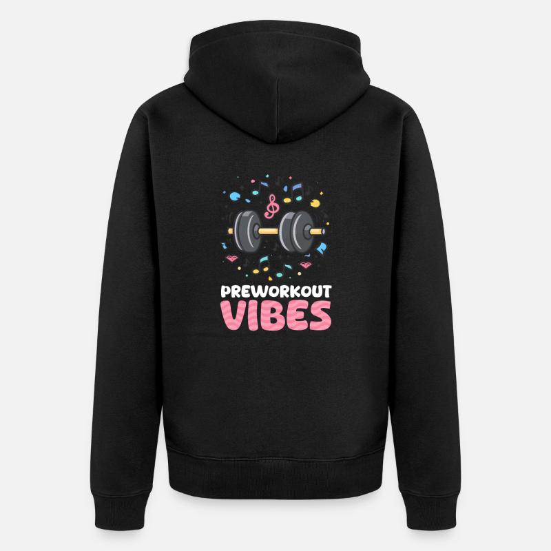 Vibrations de pré-entraînement - Veste à capuche bio Premium Unisexe - noir