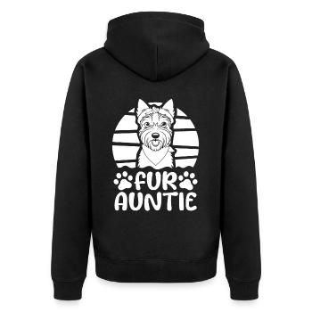 Wheaten Terrier Dog Auntie For Auntie - Unisex Premium Organic Zip Hoodie - black - Back - Nico (187cm)