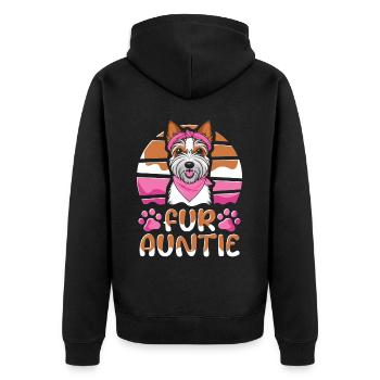Wheaten Terrier Dog Auntie For Auntie - Unisex Premium Organic Zip Hoodie - black - Back - Nico (187cm)