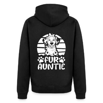 Dalmatian Dog Auntie For Auntie - Unisex Premium Organic Zip Hoodie - black - Back - Nico (187cm)