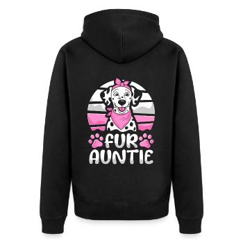 Dalmatian Dog Auntie For Auntie - Unisex Premium Organic Zip Hoodie - black - Back - Nico (187cm)