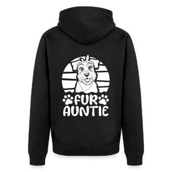 Schnauzer Dog Dog Auntie For Auntie - Unisex Premium Organic Zip Hoodie - black - Back - Nico (187cm)