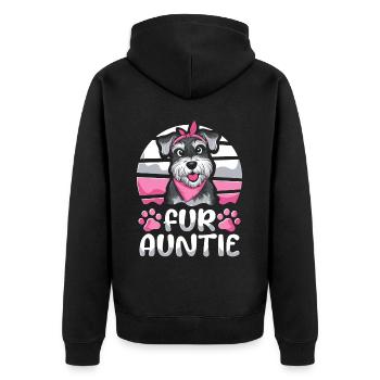 Schnauzer Dog Dog Auntie For Auntie - Unisex Premium Organic Zip Hoodie - black - Back - Nico (187cm)