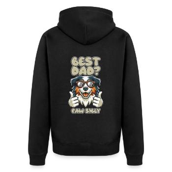Berger Australien Père Meilleur Papa Pawsibly - Veste à capuche bio Premium Unisexe - noir - Dos - Nico (187cm)