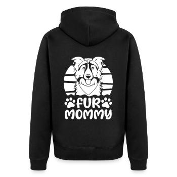 Border Collie Chien Maman Pour Maman - Veste à capuche bio Premium Unisexe - noir - Dos - Nico (187cm)