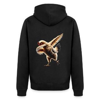 drôle dabbing poulet fermier amoureux des animaux dab - Veste à capuche bio Premium Unisexe - noir - Dos - Nico (187cm)
