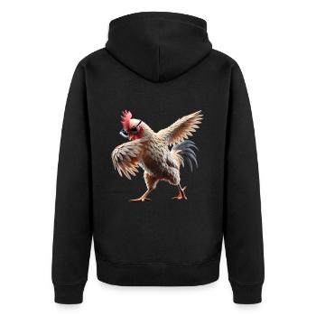 drôle dabbing poulet fermier amoureux des animaux dab - Veste à capuche bio Premium Unisexe - noir - Dos - Nico (187cm)