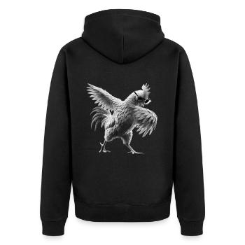 drôle dabbing poulet fermier amoureux des animaux dab - Veste à capuche bio Premium Unisexe - noir - Dos - Nico (187cm)