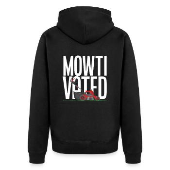 Landschaftsgärtner Rasen Mähen Wortspiel - Unisex Premium Bio Zip Hoodie - Schwarz - Hinten - Nico (187cm)