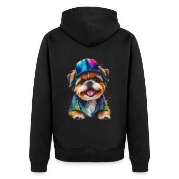 Shih Tzu Snapback Cap Chien Drôle Animal Print - Veste à capuche bio Premium Unisexe - noir - Dos - Nico (187cm)