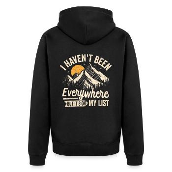 Je ne suis pas allé partout, mais c’est sur ma liste - Veste à capuche bio Premium Unisexe - noir - Dos - Nico (187cm)