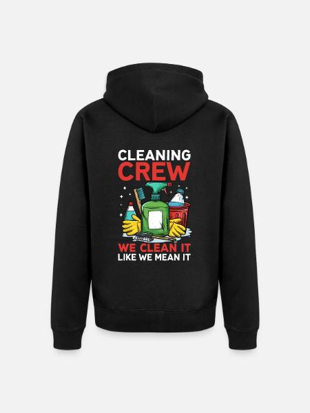 Cleaning Crew - Unisex Premium Organic Zip Hoodie - black