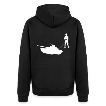 Tanks MBT Tank Driver Tank Combat - Unisex Premium Bio Zip Hoodie - Schwarz - Hinten - Nico (187cm)