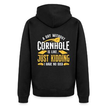 Joueur de sac de haricots de l’équipe Cornhole - Veste à capuche bio Premium Unisexe - noir - Dos - Nico (187cm)