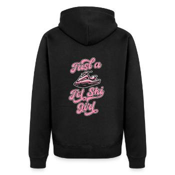 Jet Ski Just A Jet Ski Girl - Unisex Premium Bio Zip Hoodie - Schwarz - Hinten - Nico (187cm)