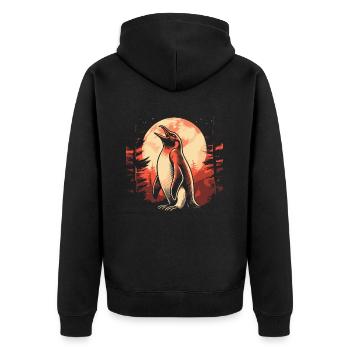 Pingouin Lune Hurlement - Veste à capuche bio Premium Unisexe - noir - Dos - Nico (187cm)