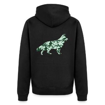 White Shepherd Dog Leash German Shepherd - Unisex Premium Organic Zip Hoodie - black - Back - Nico (187cm)