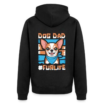Chihuahua Vater Dog Dad Fur Life - Unisex Premium Bio Zip Hoodie - Schwarz - Hinten - Nico (187cm)
