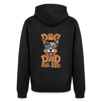 Chien de bétail australien Père Chien Papa Pour la vie - Veste à capuche bio Premium Unisexe - noir - Dos - Nico (187cm)