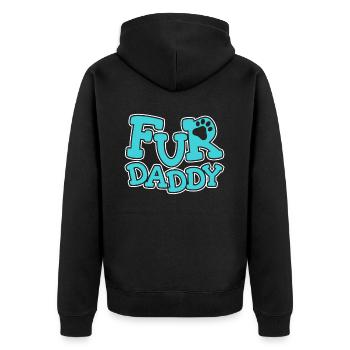 Dog Four-legged Dog Dad For Daddy - Unisex Premium Organic Zip Hoodie - black - Back - Nico (187cm)