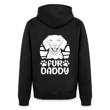 Brittany Spaniel Chien Papa Pour Papa - Veste à capuche bio Premium Unisexe - noir - Dos - Nico (187cm)