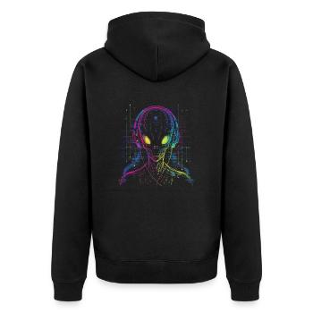 UFO Alien DJ Alien Festival Alien avec écouteurs - Veste à capuche bio Premium Unisexe - noir - Dos - Nico (187cm)