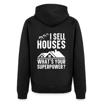 Agent immobilier Courtier immobilier Agent immobilier Agent immobilier - Veste à capuche bio Premium Unisexe - noir - Dos - Nico (187cm)