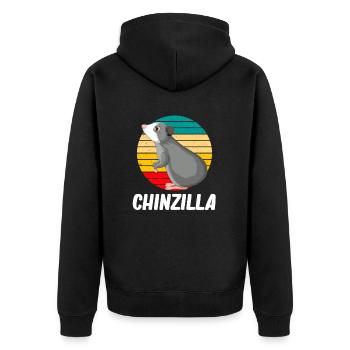 Chinzilla Chinchilla Lover Bunny For Babies - Unisex Premium Organic Zip Hoodie - black - Back - Nico (187cm)